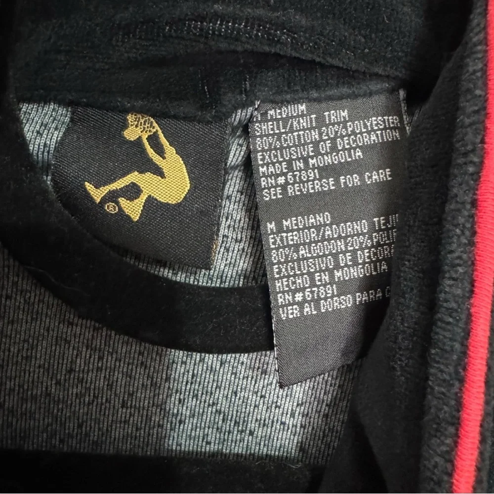 Y2K Shaq Black Red Velour Full-Zip Track Jacket M Baggy Athleisure‎ Nostalgic
